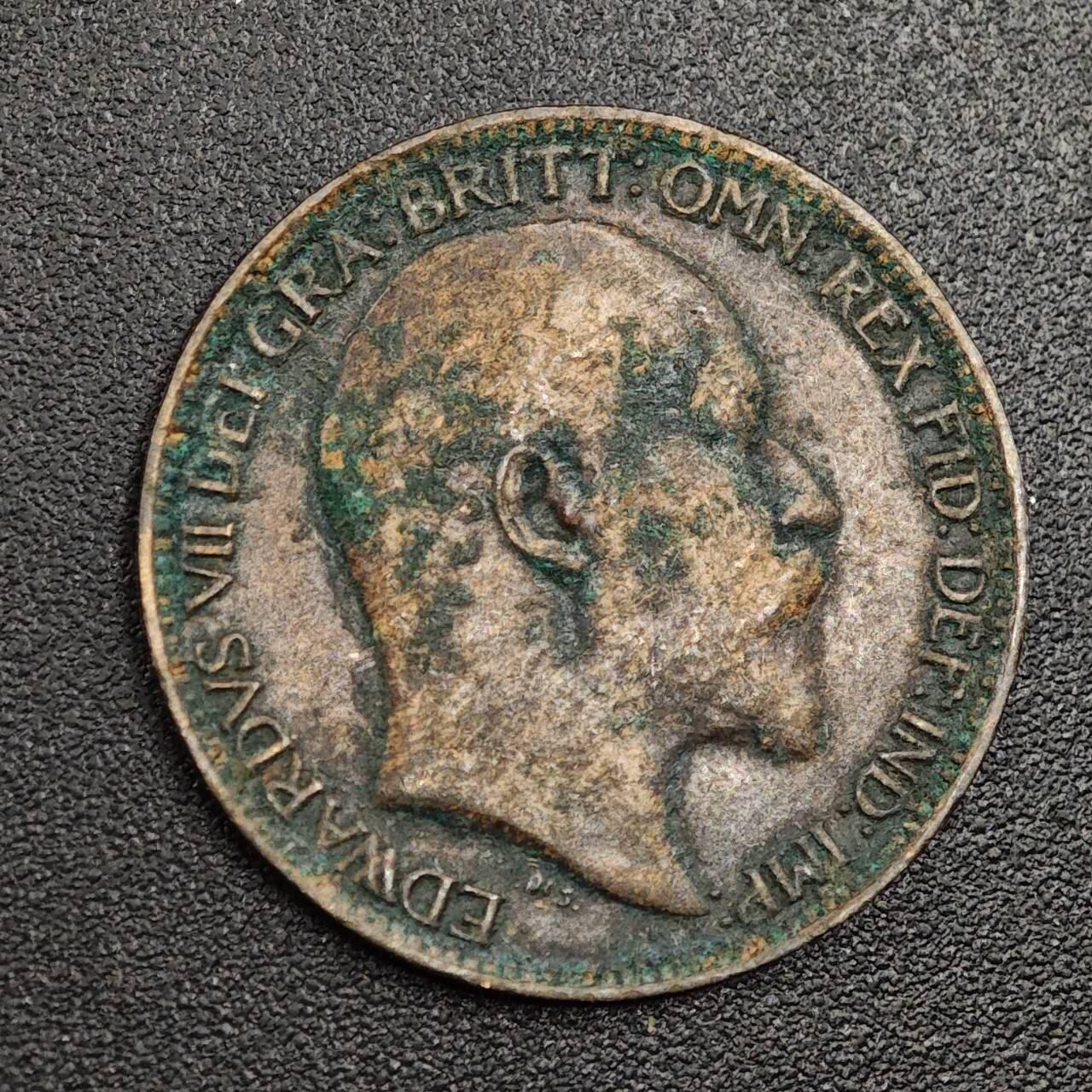 【淘币小摊】限时拍第七百九十七拍  老铜币场  满百包邮可预留两周  周一统一发货  英国1903年爱德华七世法新铜币