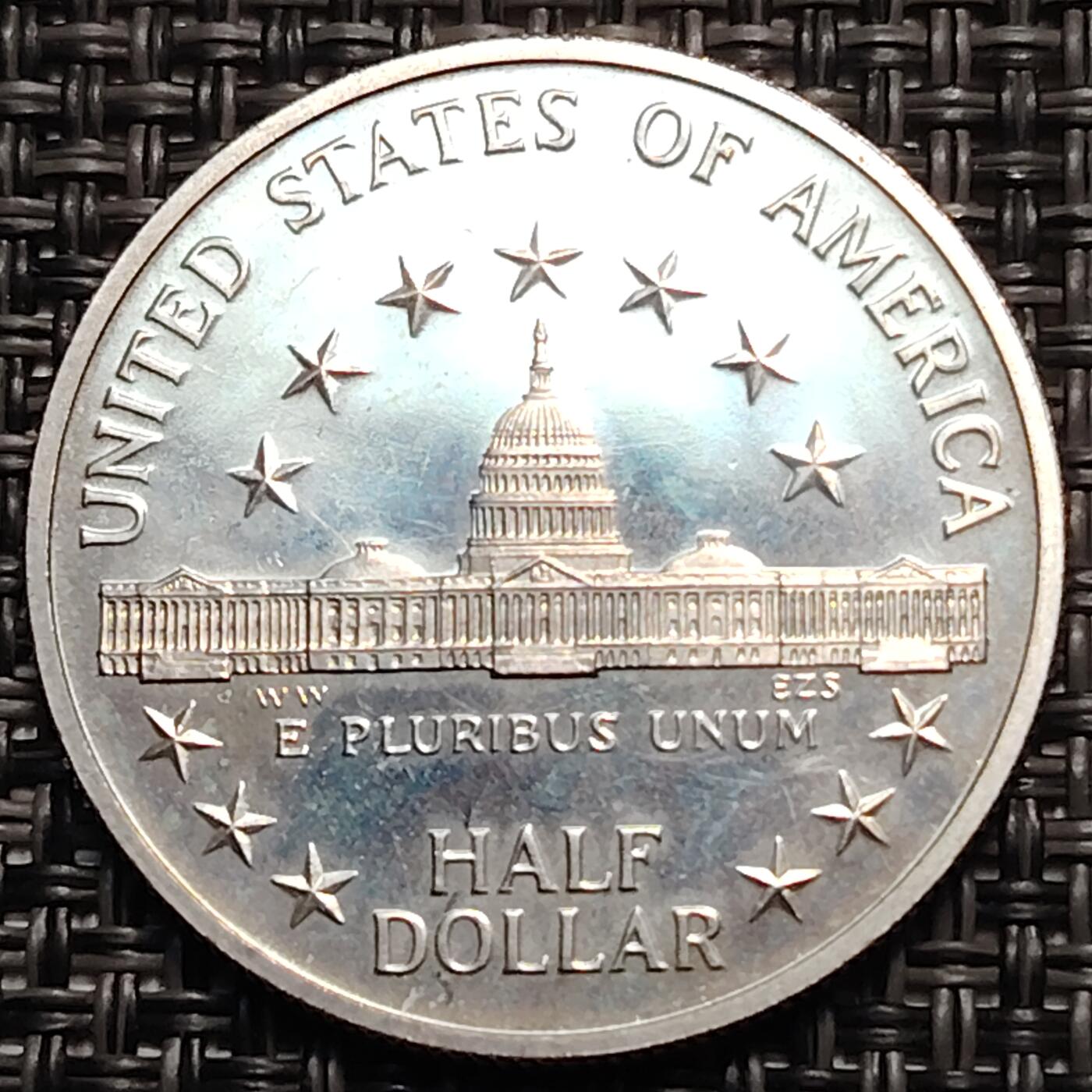 布加迪🐬～世界钱币(上海)🌾第 259 期 /  各国套币和散币 美国🇺🇸 1989年 50分 半美元 国会200周年 精制版 纪念币