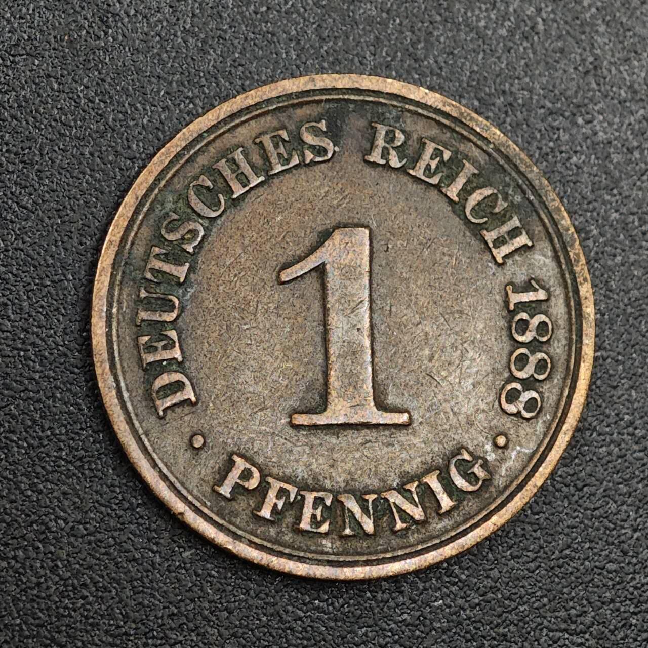 【淘币小摊】限时拍第七百九十七拍  老铜币场  满百包邮可预留两周  周一统一发货  德国1888年1芬妮铜币