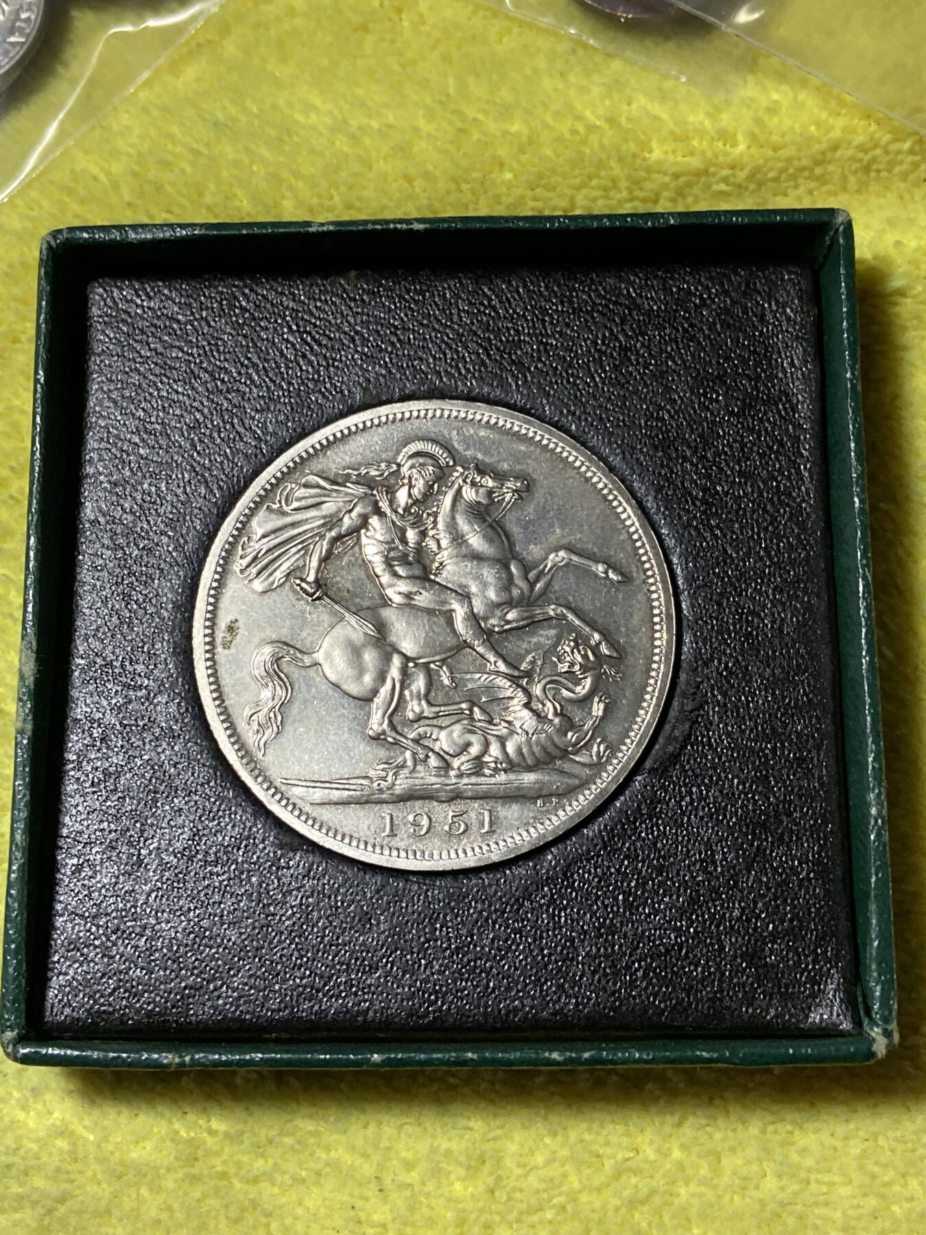 2025年第一百二十九场(总第一百五十五场）外国邮票、散币场(免佣金) 原盒全新说明书全–英国🇬🇧1951年5先令(乔治六世时期)