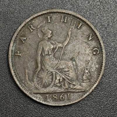 【淘币小摊】限时拍第七百九十七拍  老铜币场  满百包邮可预留两周  周一统一发货  - 英国1861年维多利亚法新铜币