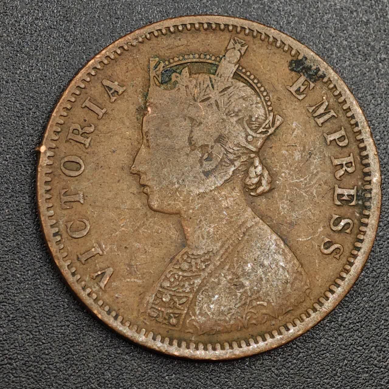 【淘币小摊】限时拍第七百九十七拍  老铜币场  满百包邮可预留两周  周一统一发货  印度1884年维多利亚1/4安娜铜币