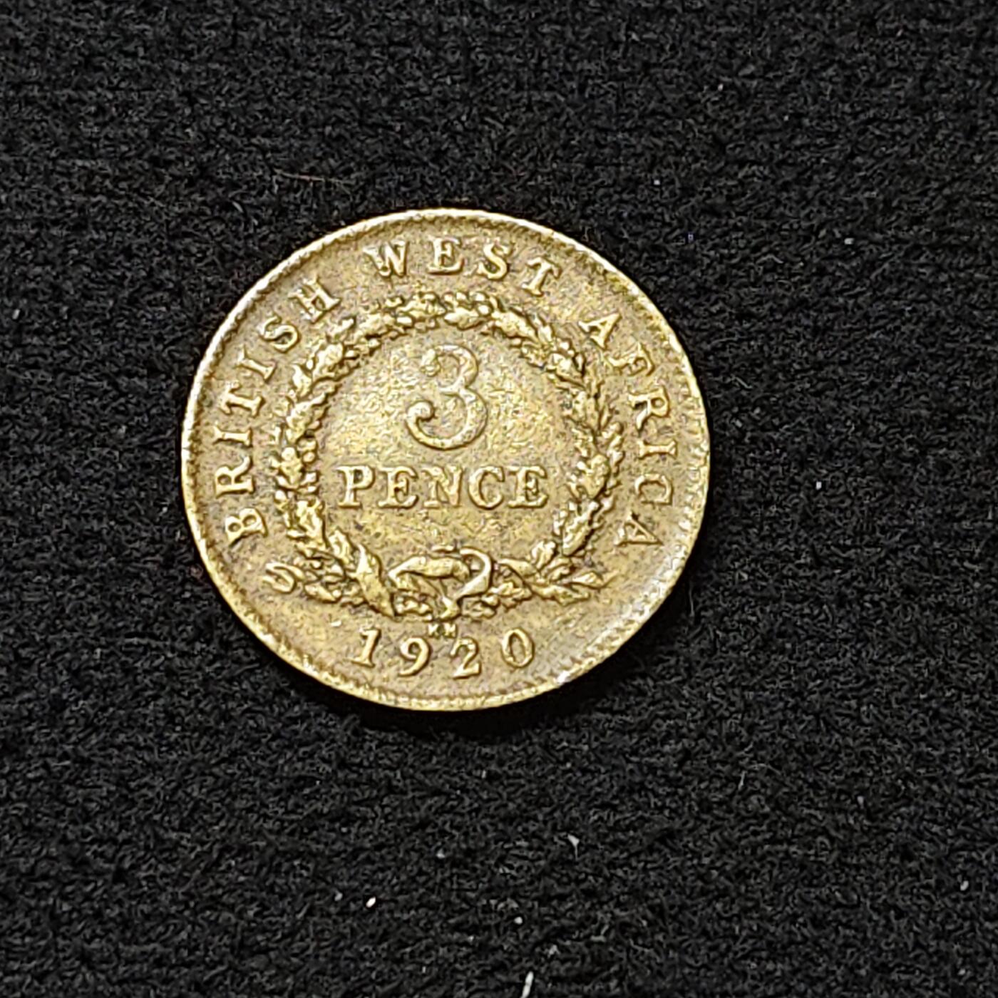 【全场包邮】纯粹捡漏拍478场（免费代拍第15场） 英属西非1920年乔治五世3便士