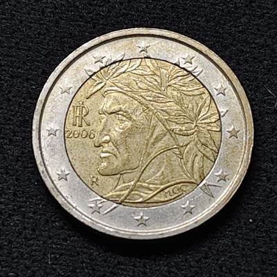 【全场包邮】纯粹捡漏拍478场（免费代拍第15场） - 意大利2006年2欧元但丁双色币