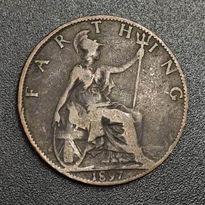 【淘币小摊】限时拍第七百九十七拍  老铜币场  满百包邮可预留两周  周一统一发货  - 英国1897年维多利亚法新铜币