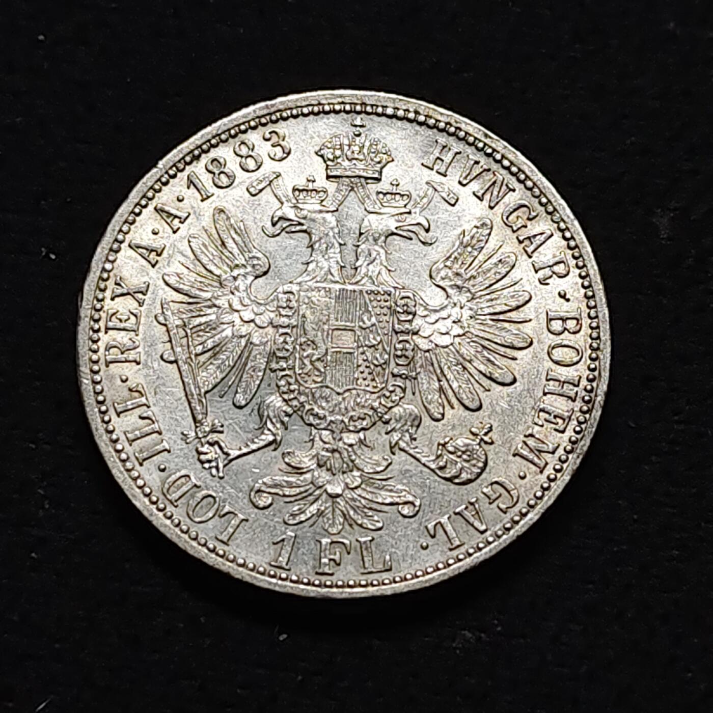 【全场包邮】纯粹捡漏拍478场（免费代拍第15场） 匈牙利1883年弗朗兹·约瑟夫1福林银币