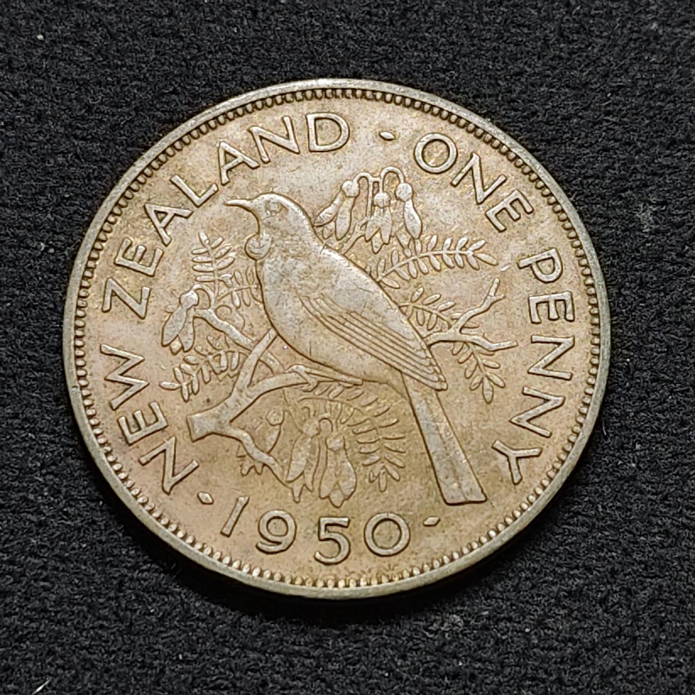【全场包邮】纯粹捡漏拍478场（免费代拍第15场） 新西兰1950年乔治六世1便士大铜币