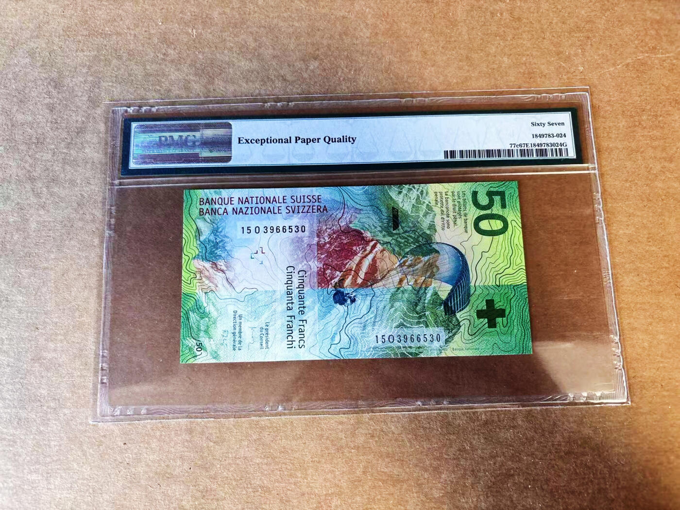 【Blue Auction】世界纸币精拍第751期——18级TOP拍卖/信誉/品质/专业/高效💫 【无47】瑞士 2015年50法郎  PMG67EPQ
