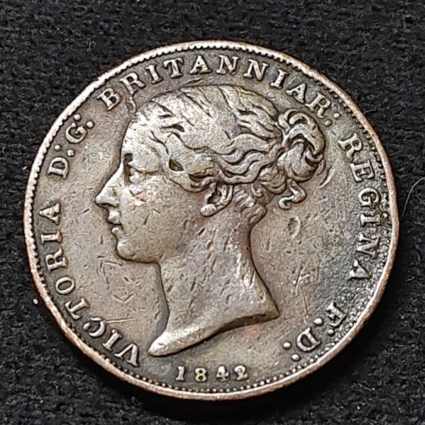 【全场包邮】纯粹捡漏拍478场（免费代拍第15场） 直布罗陀1842年维多利亚女王2夸脱大铜币