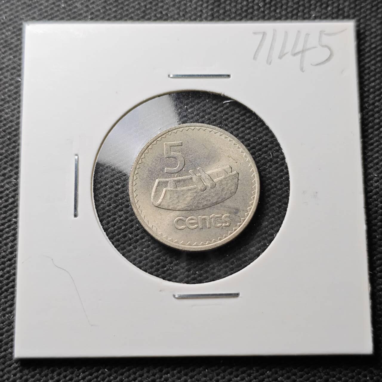 KK钱币收藏小铺  第371场  2月预留时间 周末发货  1969斐济5分 好品