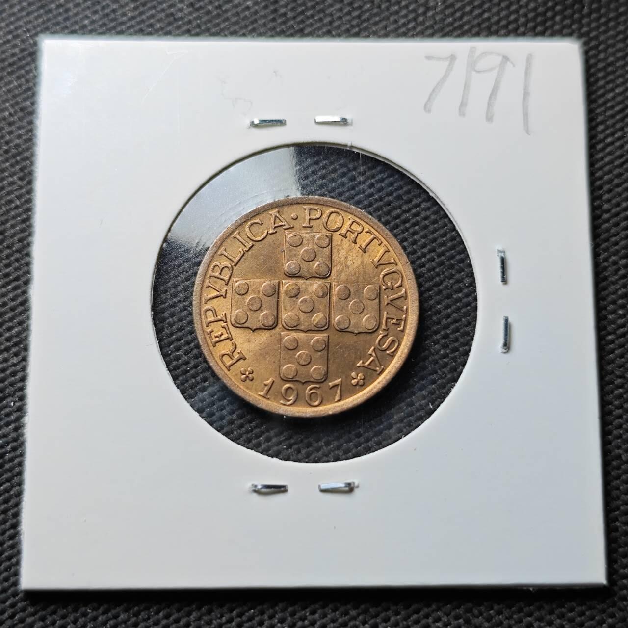 KK钱币收藏小铺  第371场  2月预留时间 周末发货  1967葡萄牙铜币 好品