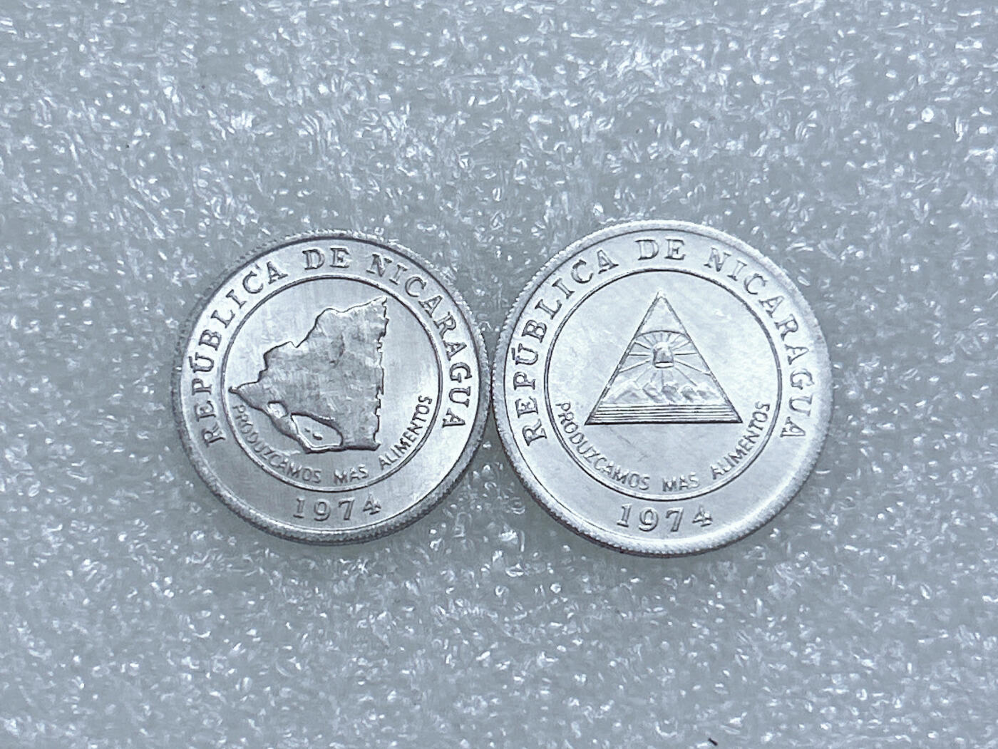 第一海外回流一元起拍收藏 散集专场  第267期 尼加拉瓜1974年（5+10）分铝币 2枚 原光美品
