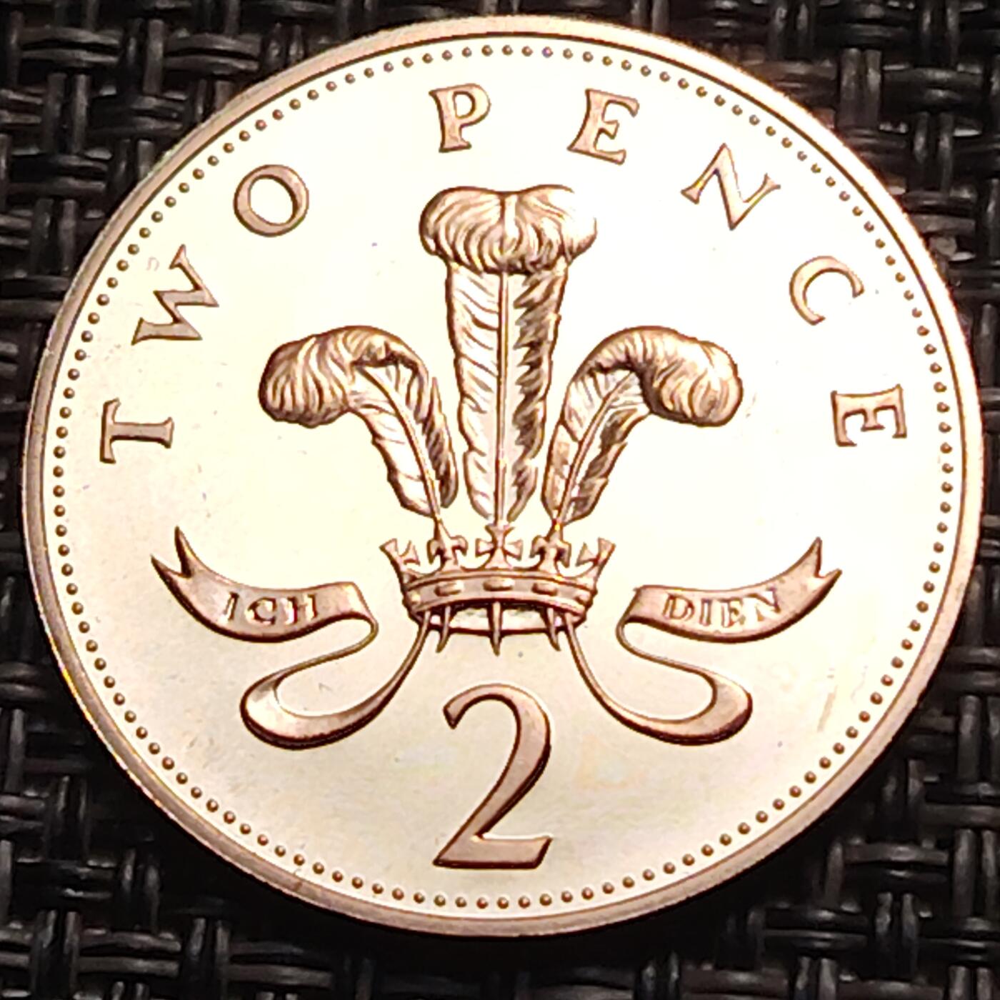 布加迪🐬～世界钱币(上海)🌾第 259 期 /  各国套币和散币 英国🇬🇧 1987年 2便士精致币