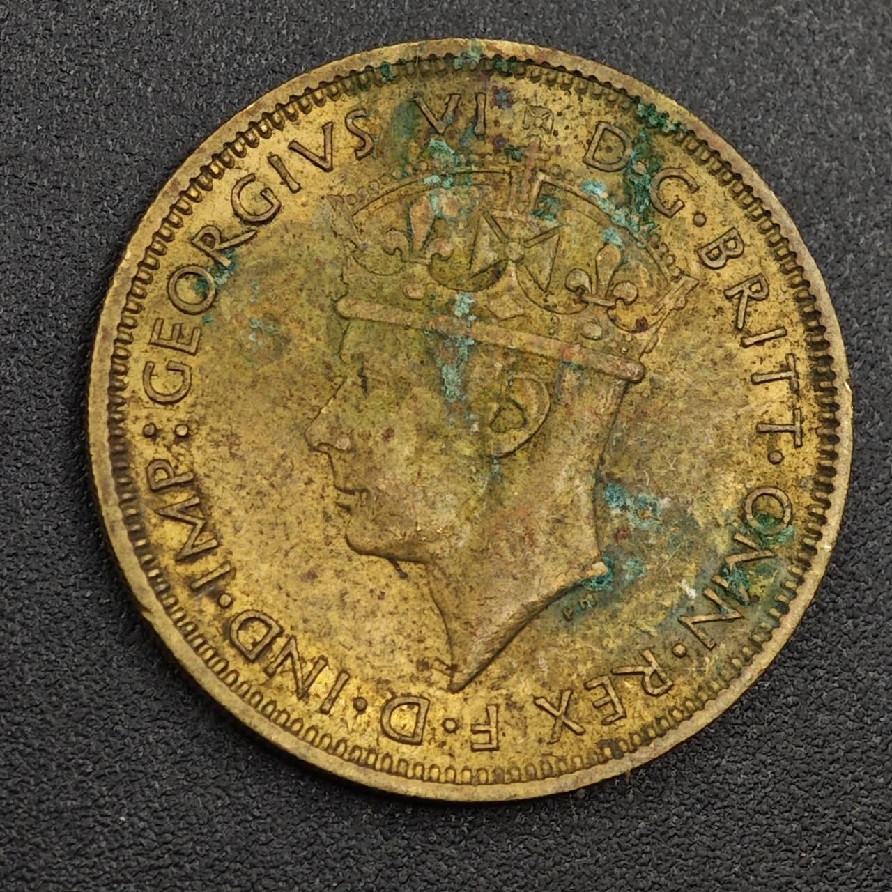 【淘币小摊】限时拍第七百九十七拍  老铜币场  满百包邮可预留两周  周一统一发货  英属西非1946年乔治六世一先令铜币