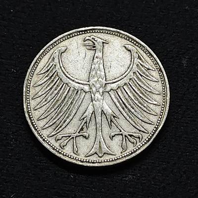 【全场包邮】纯粹捡漏拍478场（免费代拍第15场） - 德国联邦德国1951年5马克银币