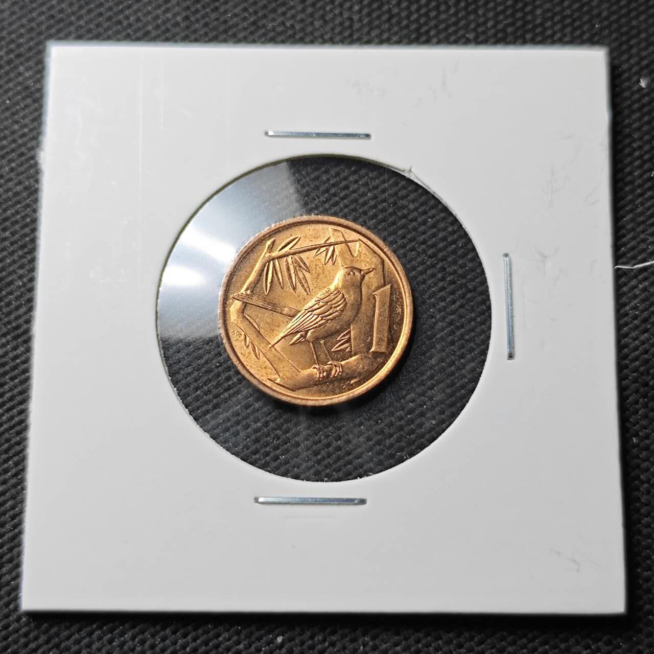 KK钱币收藏小铺  第371场  2月预留时间 周末发货  开曼群岛1分铜币 好品