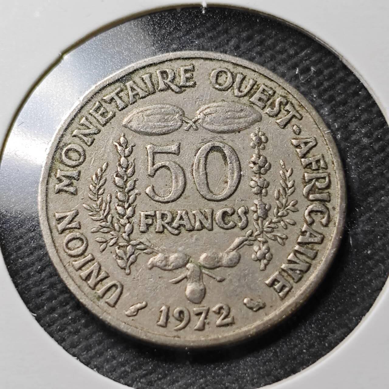 KK钱币收藏小铺  第371场  2月预留时间 周末发货  1972西非50法郎