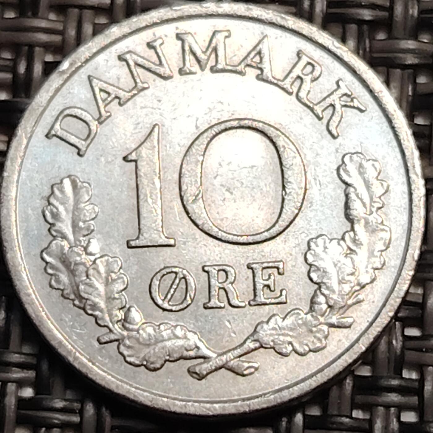 布加迪🐬～世界钱币(上海)🌾第 259 期 /  各国套币和散币 丹麦🇩🇰 1971年 10奥尔