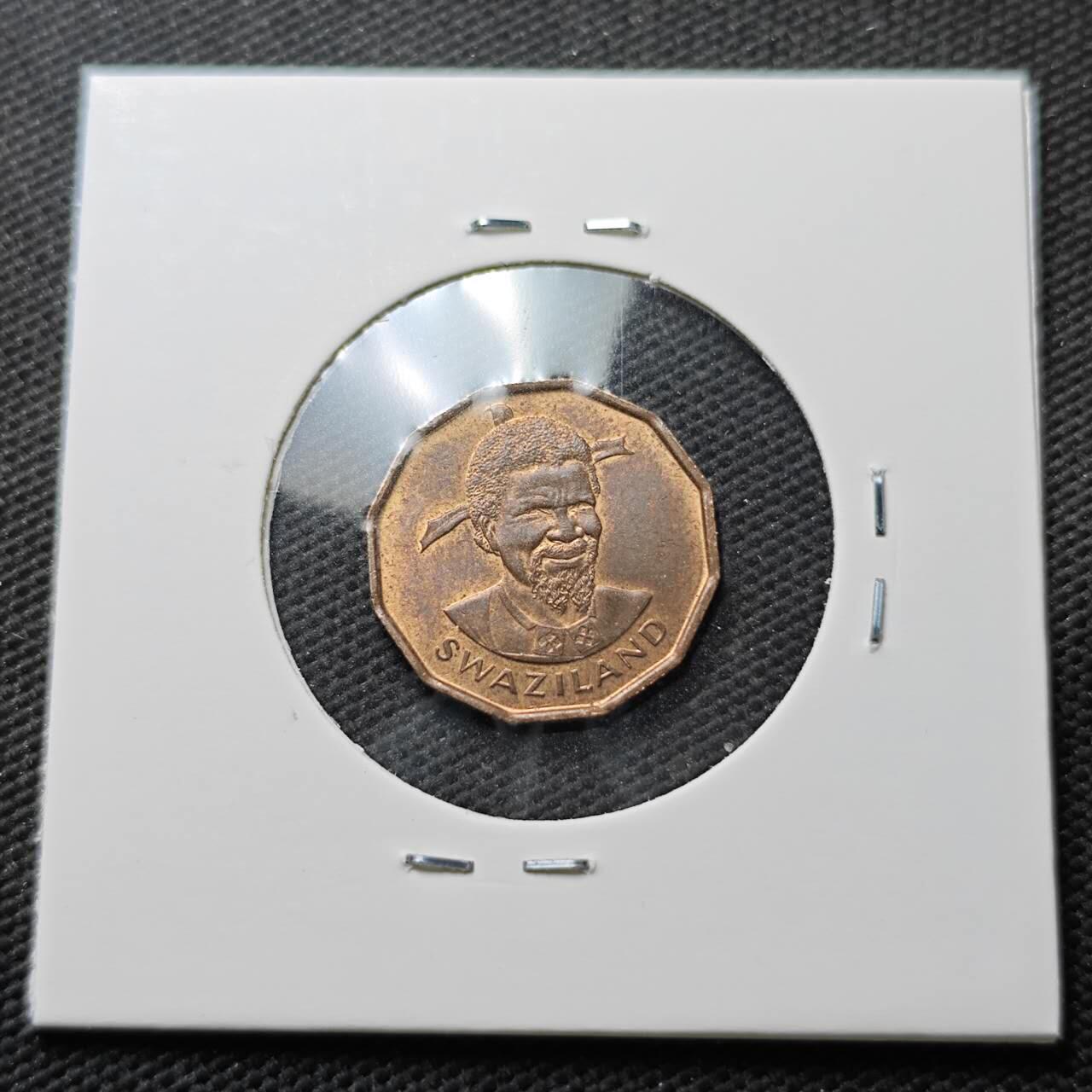 KK钱币收藏小铺  第371场  2月预留时间 周末发货  1974斯威士兰1分铜币