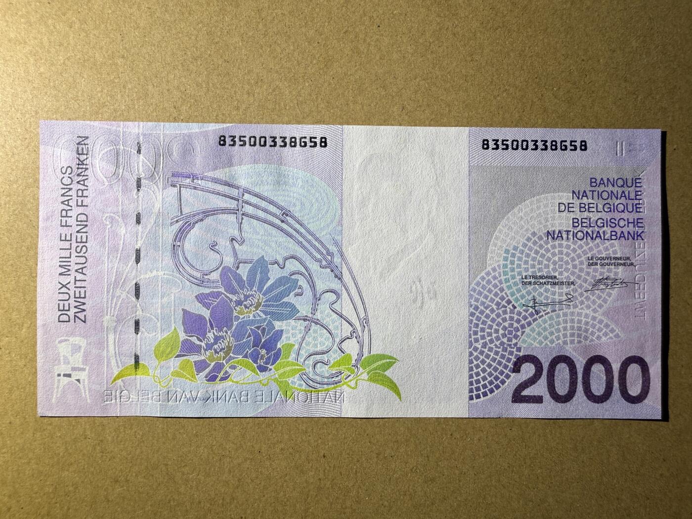 《艾美收藏》第220期-11.16周日外币畅拍场 比利时2000法郎 UNC 末版 比利时建筑师霍尔塔 无47尾8