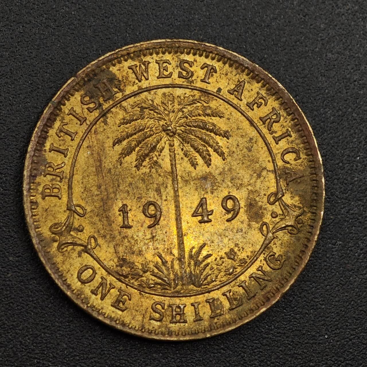 【淘币小摊】限时拍第七百九十七拍  老铜币场  满百包邮可预留两周  周一统一发货  法属西非1949年乔治六世一先令铜币