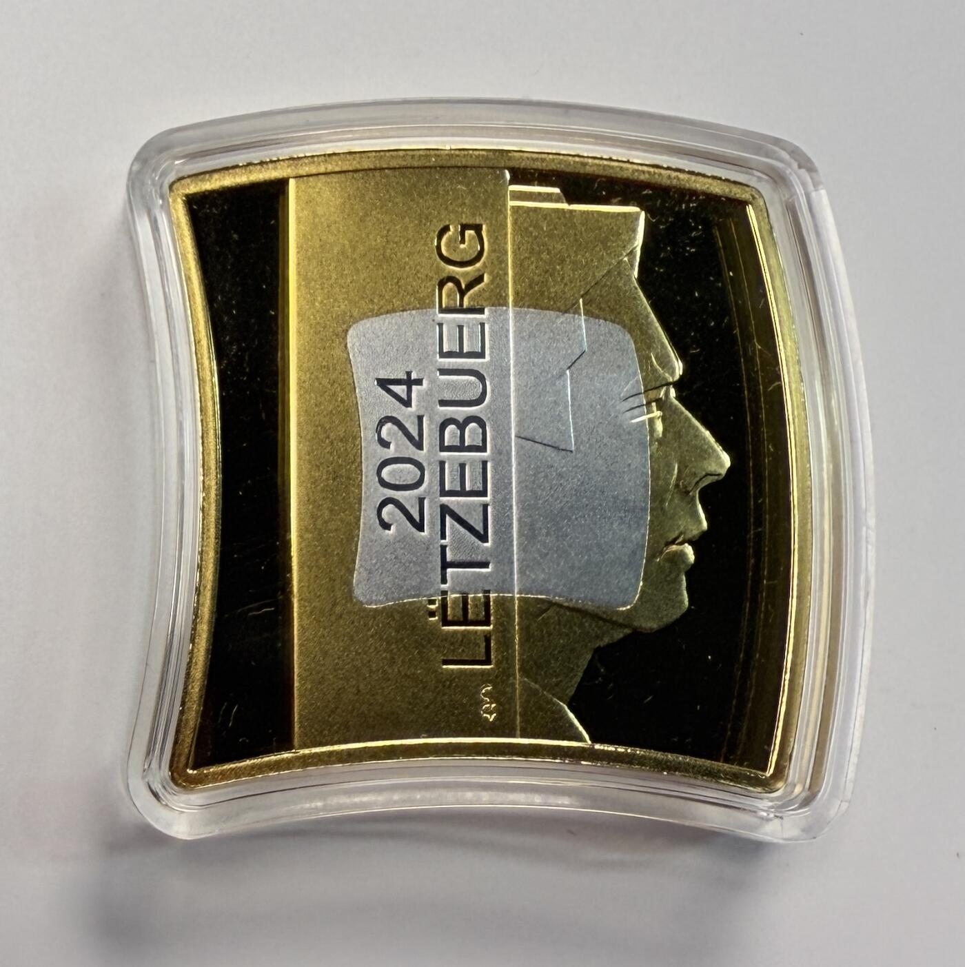 S&S Numismatic世界钱币-拍卖 第115期  卢森堡2024年 杰出建筑系列9-埃斯叙尔水坝 2.5欧元银+北欧金双色纪念币 官方卡币