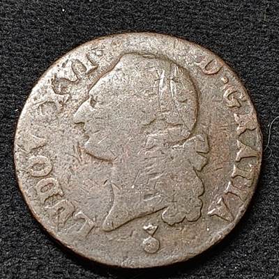 【全场包邮】纯粹捡漏拍478场（免费代拍第15场） - 法国1780年路易十六1索尔铜币