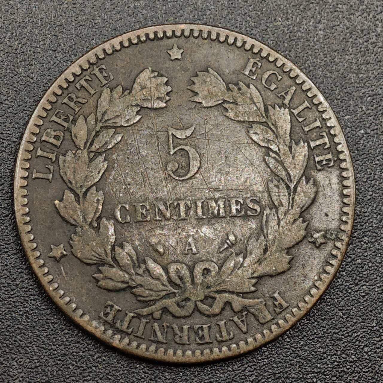 【淘币小摊】限时拍第七百九十七拍  老铜币场  满百包邮可预留两周  周一统一发货  法国1897年谷物女神5分铜币