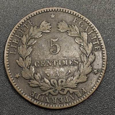 【淘币小摊】限时拍第七百九十七拍  老铜币场  满百包邮可预留两周  周一统一发货  - 法国1897年谷物女神5分铜币