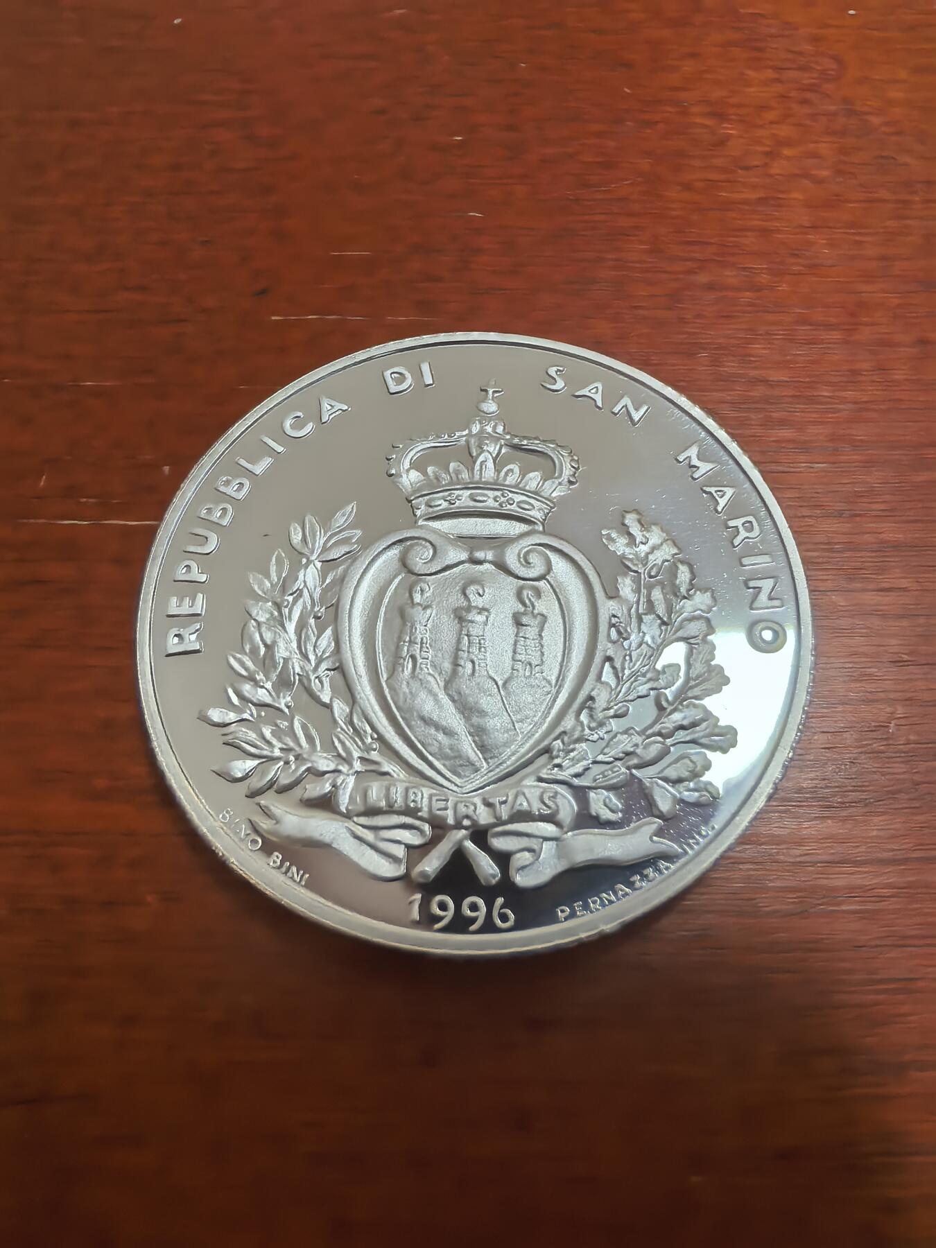 长老汇蛇年精选第七十三场拍卖 1996圣马力诺欧元10000里拉精制银币，22克835银