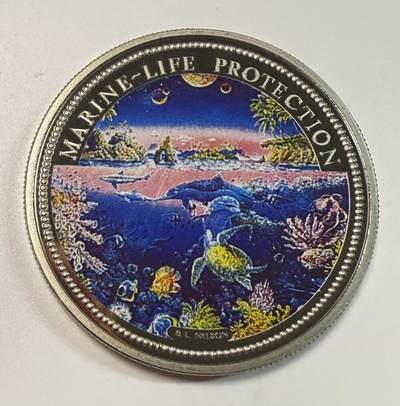S&S Numismatic世界钱币-拍卖 第116期  - 帕劳1993年 海洋生物保护-海洋景观 1元彩色纪念币