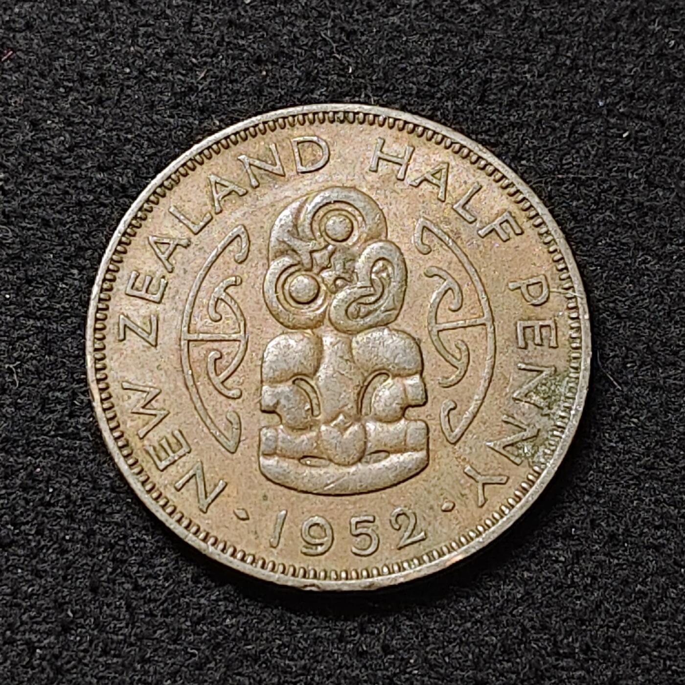 【全场包邮】纯粹捡漏拍478场（免费代拍第15场） 新西兰1952年乔治六世半便士铜币