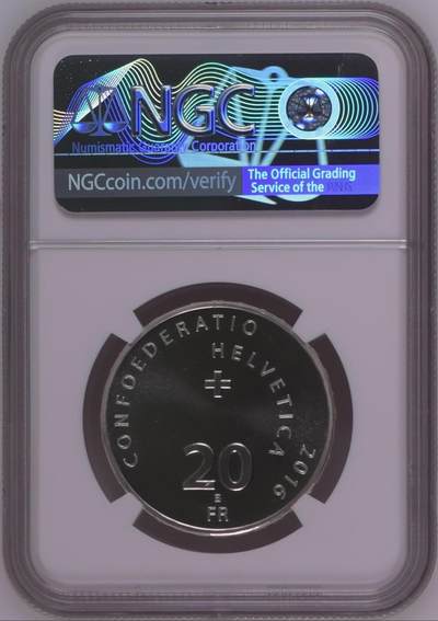 S&S Numismatic世界钱币-拍卖 第126期  获奖币*瑞士2016年 圣哥达铁路隧道 20法郎纪念银币 NGC MS69