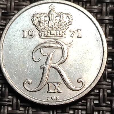 布加迪🐬～世界钱币(上海)🌾第 259 期 /  各国套币和散币 - 丹麦🇩🇰 1971年 10奥尔