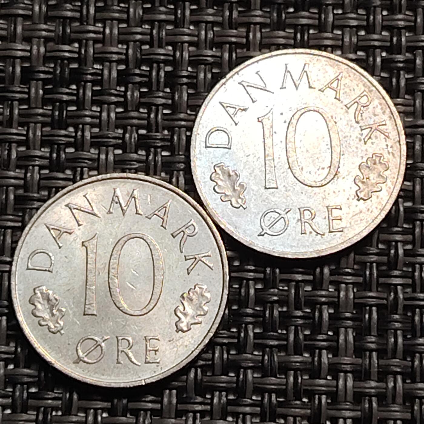布加迪🐬～世界钱币(上海)🌾第 259 期 /  各国套币和散币 丹麦🇩🇰 1986/1987年 10奥尔 2枚