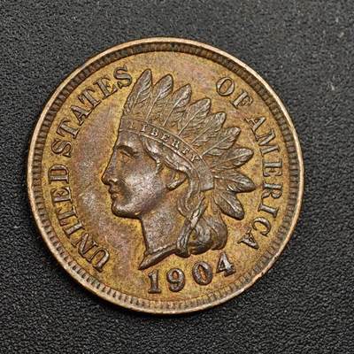 【淘币小摊】限时拍第七百九十七拍  老铜币场  满百包邮可预留两周  周一统一发货  - 美国1904年印第安一分铜币