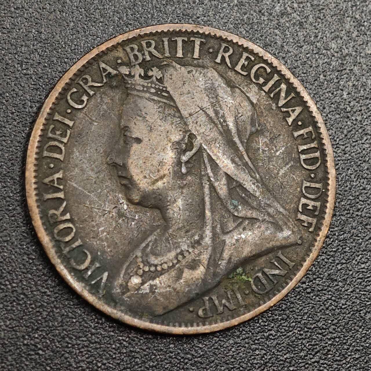 【淘币小摊】限时拍第七百九十七拍  老铜币场  满百包邮可预留两周  周一统一发货  英国1897年维多利亚法新铜币