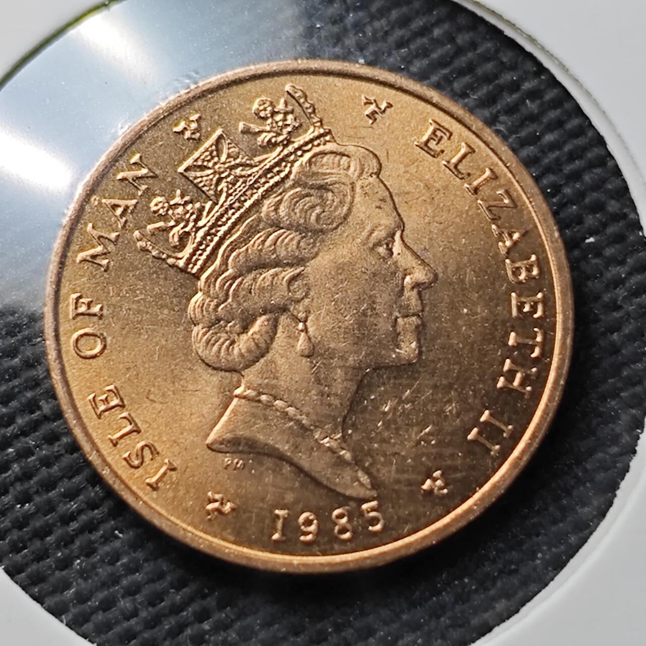 KK钱币收藏小铺  第371场  2月预留时间 周末发货  马恩岛1便士铜币 好品