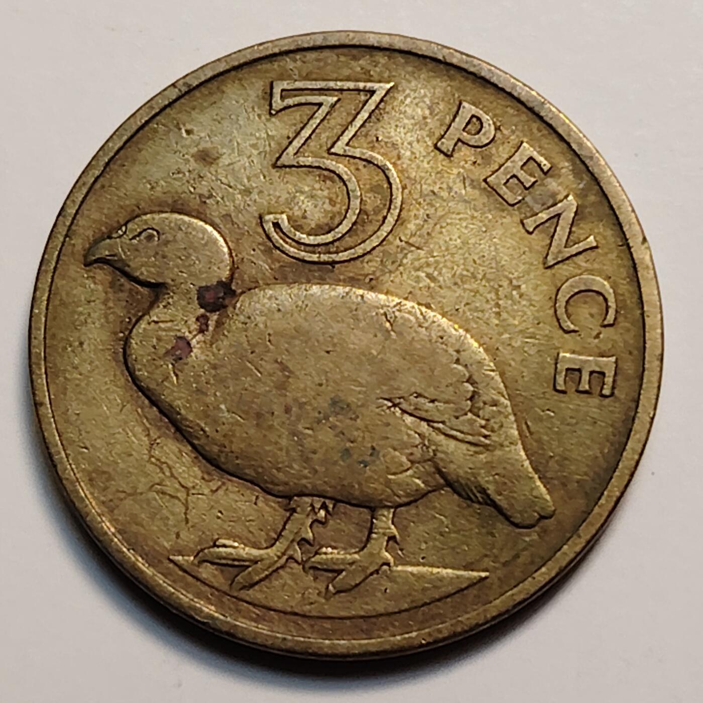 布加迪🐬～世界钱币(上海)🌾第 259 期 /  各国套币和散币 冈比亚🇬🇲 1966年 3便士