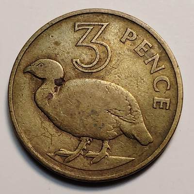 布加迪🐬～世界钱币(上海)🌾第 259 期 /  各国套币和散币 - 冈比亚🇬🇲 1966年 3便士