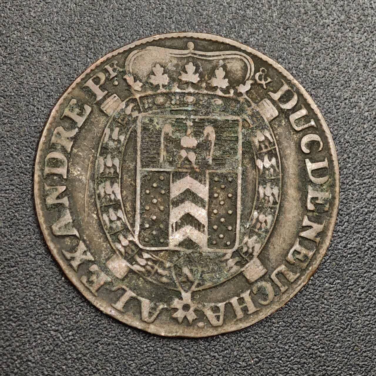 【淘币小摊】限时拍第七百九十七拍  老铜币场  满百包邮可预留两周  周一统一发货  瑞士1807年德纽克公国1/2巴特银合金币