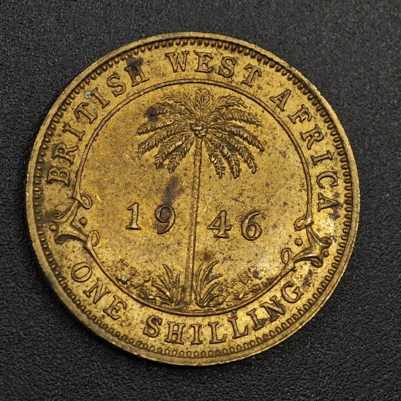 【淘币小摊】限时拍第七百九十七拍  老铜币场  满百包邮可预留两周  周一统一发货  英属西非1946年乔治六世一先令铜币