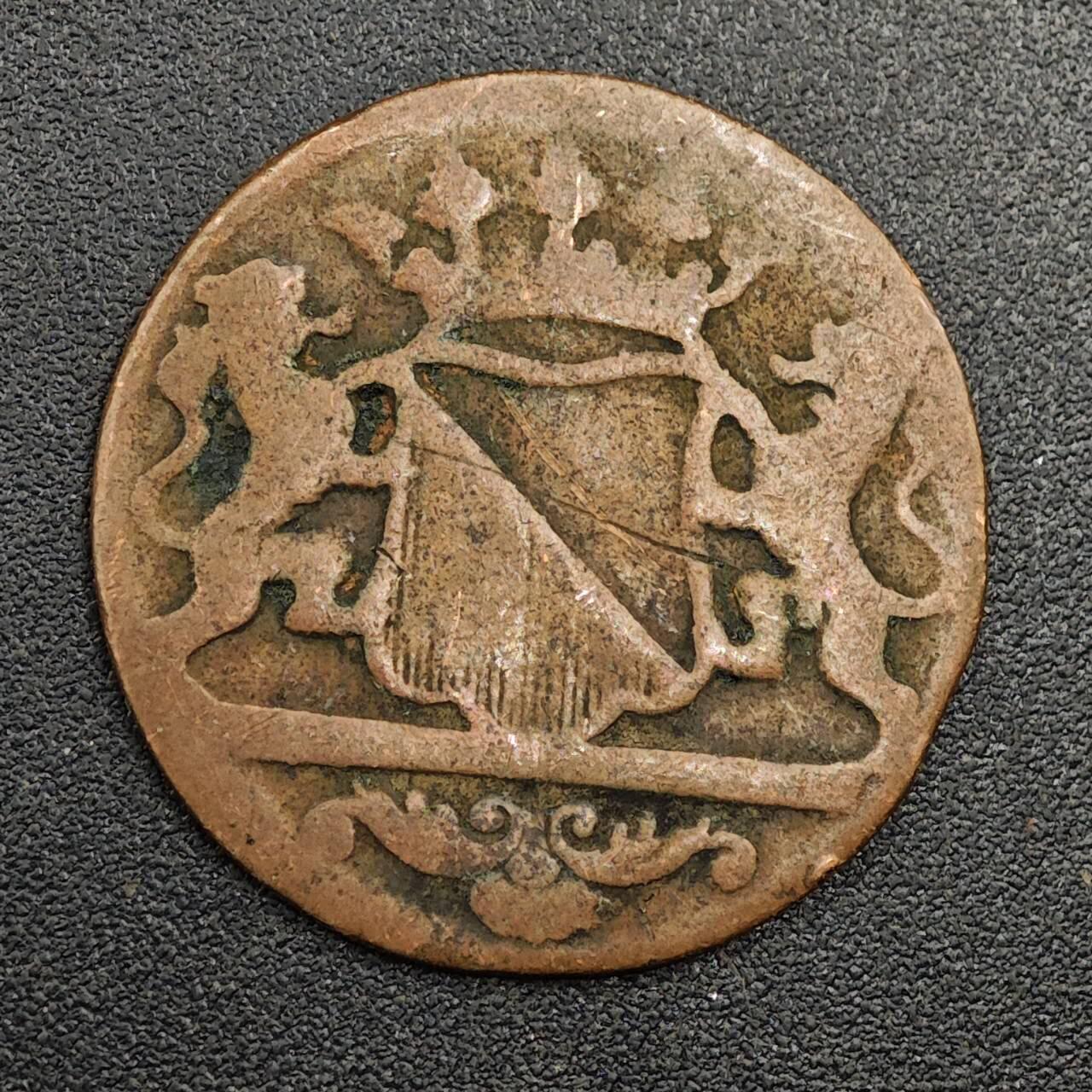 【淘币小摊】限时拍第七百九十七拍  老铜币场  满百包邮可预留两周  周一统一发货  荷兰1768年1杜伊特铜币