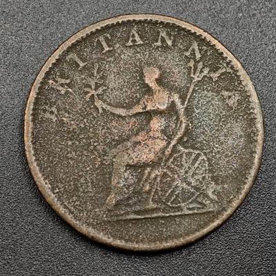 【淘币小摊】限时拍第七百九十七拍  老铜币场  满百包邮可预留两周  周一统一发货  - 英国1806年乔治三世半便士铜币