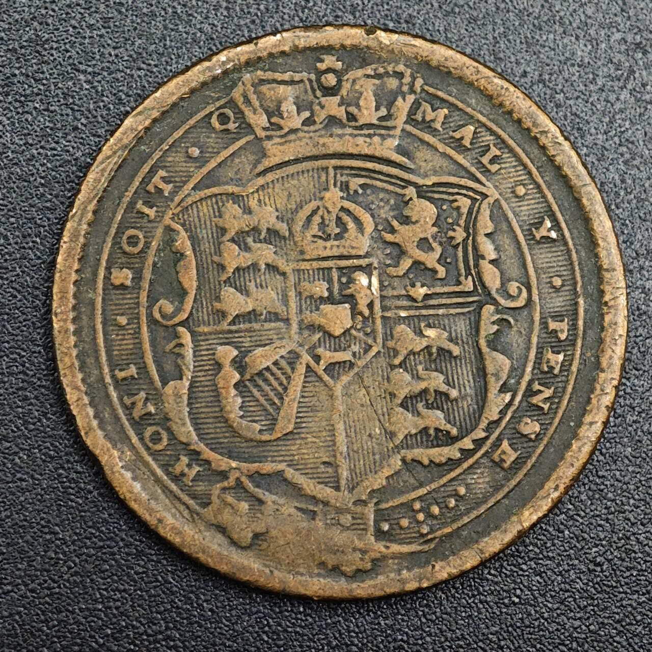 【淘币小摊】限时拍第七百九十七拍  老铜币场  满百包邮可预留两周  周一统一发货  英国1816年乔治三世代币