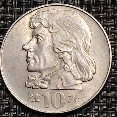 布加迪🐬～世界钱币(上海)🌾第 259 期 /  各国套币和散币 - 波兰🇵🇱 1969年 10兹罗提 塔德乌斯.科希秋什科纪念币 28mm