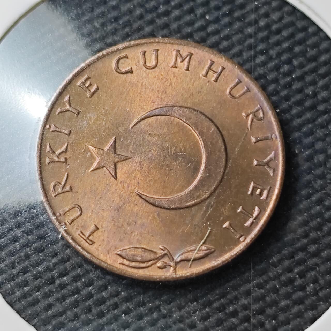 KK钱币收藏小铺  第371场  2月预留时间 周末发货  土耳其5库鲁铜币 好品