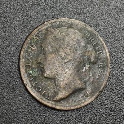 【淘币小摊】限时拍第七百九十七拍  老铜币场  满百包邮可预留两周  周一统一发货  - 英国殖民地1866年维多利亚1/3法新铜币