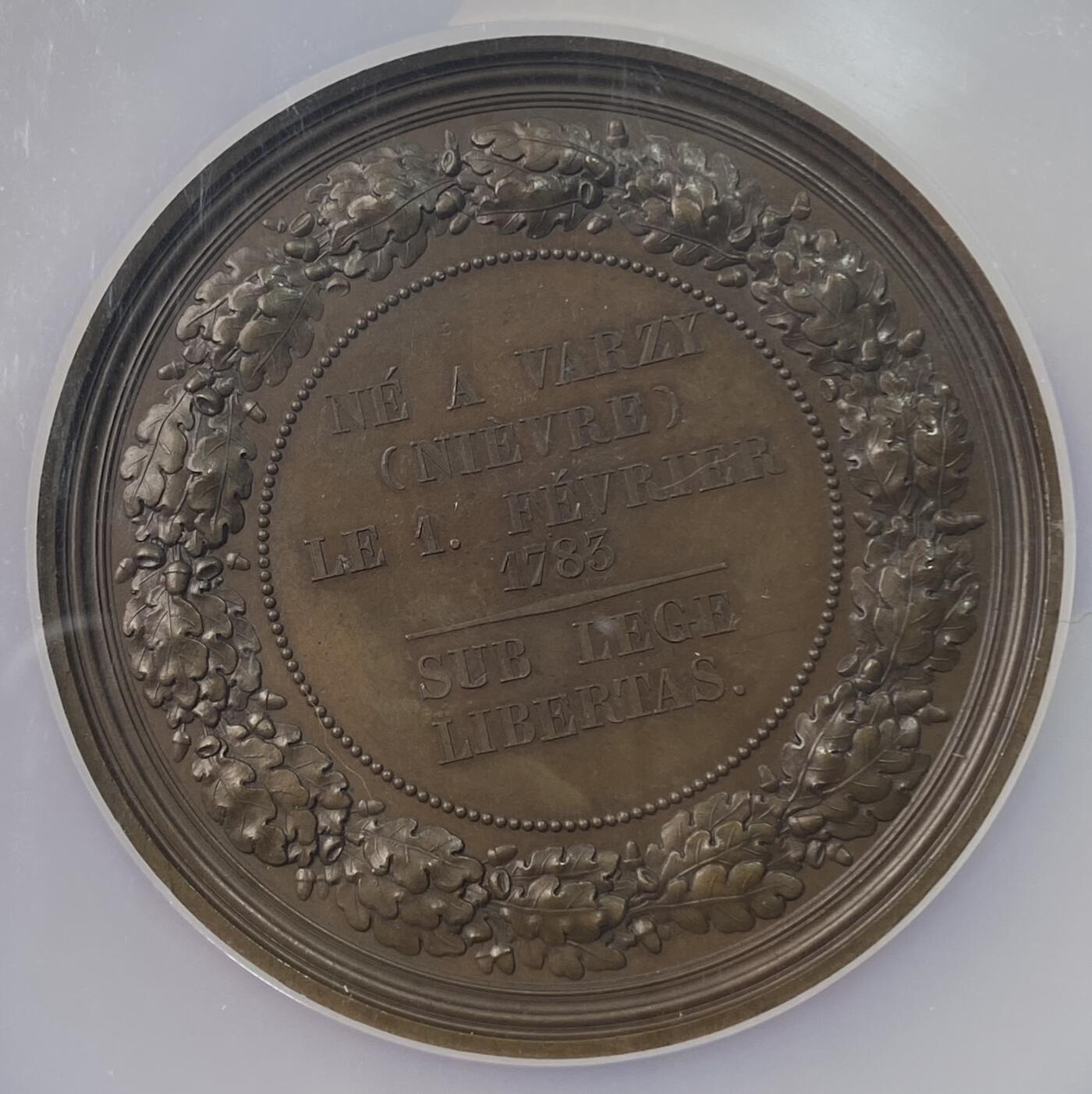 万国钱币拍卖第055期 NGC MS63 1839年法国第二帝国安德烈·玛丽·让·雅克·杜平纪念大铜章 60.5MM 97.59G高浮雕大规格