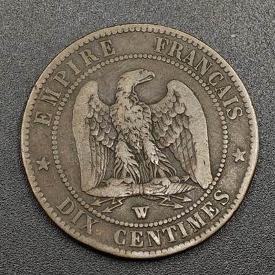 【淘币小摊】限时拍第七百九十七拍  老铜币场  满百包邮可预留两周  周一统一发货  - 法国1856年拿破仑三世5分铜币